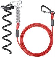 🐾 scenereal dog tie out cable and stake: heavy duty rustproof dog anchor for yard - 250lbs, 10ft chew proof dog leash with shock absorption spring, ideal for beach, camping & ground use logo