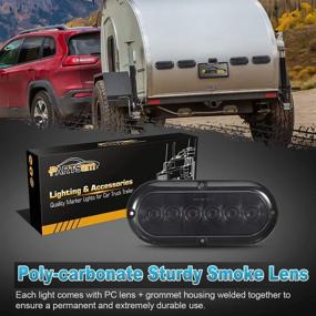 img 1 attached to 🚦 Partsam 6 Inch Oval Amber Lights Smoke Lens: Enhanced 6-LED Surface Mount for RVs, Trucks, Trailers & Buses - Turn Signals, Side Markers & Tail Lights for Brilliant Parking Illumination on 12V DC