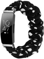 🖤 stylish fitbit inspire 2/hr/ace 2 elastic bands - cute fabric bracelet watch band for inspire 2 girls (black wave point) logo