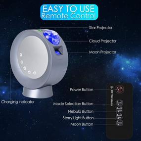 img 2 attached to 🌌 LITENERGY LED Sky Projector Light: Ultimate Galaxy Lighting Experience for Gaming Room, Home Theater, Bedroom, or Mood Ambiance (Blue) - With Base and Remote Control