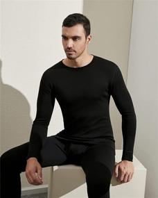 img 1 attached to LAPASA Men's 100% Merino Wool Thermal Underwear Top: Lightweight & Midweight Base Layer Undershirt for all-day warmth and comfort (M29, M67)