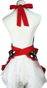img 1 attached to 🎁 Floosum Lovely Cute Red Retro Ruffle Side Sexy Cute Lady's Kitchen Cooking Apron with Pocket - Perfect Women's Gift for Chef Enthusiasts, Housewarming Parties, or Girls' Night In!