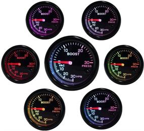 img 3 attached to Dewhel Universal Turbo Boost Vacuum Gauge Kit - 30PSI Pressure Smoke, 7-Color LED, 52mm, 🚀 12V - Ideal Interior Accessory for Honda, Acura, Mitsubishi, Nissan, Infiniti, Lexus, Toyota, Scion, BRZ, and More