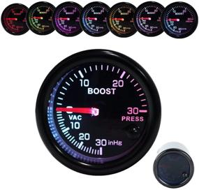 img 4 attached to Dewhel Universal Turbo Boost Vacuum Gauge Kit - 30PSI Pressure Smoke, 7-Color LED, 52mm, 🚀 12V - Ideal Interior Accessory for Honda, Acura, Mitsubishi, Nissan, Infiniti, Lexus, Toyota, Scion, BRZ, and More