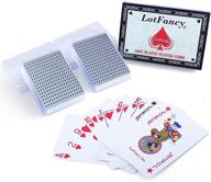 lotfancy waterproof playing cards - 2 decks with plastic cases, 100% plastic, poker size, standard index for magic props, pool beach water card games логотип