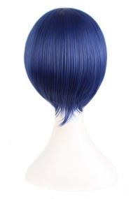 img 2 attached to MapofBeauty 12 Inches/30 cm Short Straight Cosplay Costume Wig Party Wig (Blue Mix)