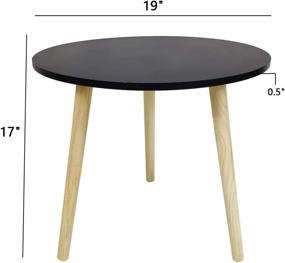 img 1 attached to 🪑 Modern Tea Side Table, JIFULI Round Coffee End Table for Home Office, Small Space Round Wooden Table with 3-Leg Pillar Deco in Black