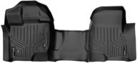 maxliner floor mats 1st row 1-piece liner - black for 2015-2018 ford f-150 supercab or supercrew cab with 1st row bench seat logo