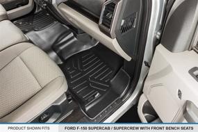 img 2 attached to MAXLINER Floor Mats 1st Row 1-Piece Liner - Black for 2015-2018 Ford F-150 SuperCab or SuperCrew Cab with 1st Row Bench Seat