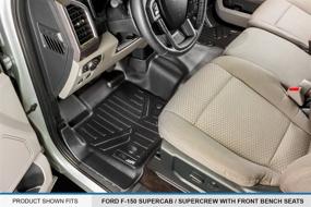 img 3 attached to MAXLINER Floor Mats 1st Row 1-Piece Liner - Black for 2015-2018 Ford F-150 SuperCab or SuperCrew Cab with 1st Row Bench Seat