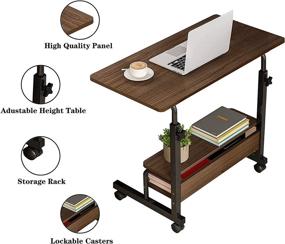 img 1 attached to 🖥️ Rxrpexjke Desks - Home Office Furniture Study Portable Desk for Bedrooms Gaming Table Writing Desk Computer Stand Up Desks with Storage - Work Desk for Small Space, Adjustable Desk Size 31.5x15.7Inches, Black