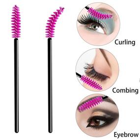 img 2 attached to 🖌️ ECBASKET Disposable Mascara Wands 500PCS - Multicolored 10 Colors! Eyelash Eyebrow Brushes & More - Cosmetic Brush Makeup Tools Kit