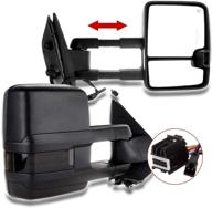 π ocpty power heated towing mirrors for chevy 2007-2013 gmc 2007-2013 β black housing with smoked turn light logo