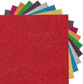 img 4 attached to 🌟 Bundle Pack of 9 Glitter Heat Transfer Vinyl HTV Sheets for T-Shirts - MeCamping Glitter Iron On Vinyl HTV Bundle for Silhouette Cameo (9 Color Glitter HTV)