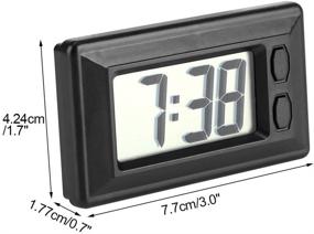 img 3 attached to TMISHION Digital LCD Table Car Dashboard Desk Clock with ⏰ Date, Time, and Calendar Display - 3.0 x 1.7 x 0.7 Inch