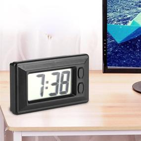 img 2 attached to TMISHION Digital LCD Table Car Dashboard Desk Clock with ⏰ Date, Time, and Calendar Display - 3.0 x 1.7 x 0.7 Inch