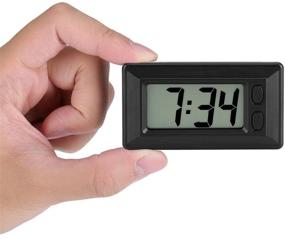 img 4 attached to TMISHION Digital LCD Table Car Dashboard Desk Clock with ⏰ Date, Time, and Calendar Display - 3.0 x 1.7 x 0.7 Inch