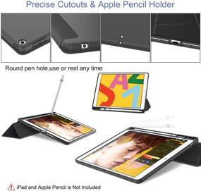 img 1 attached to 📱 Supveco iPad 10.2 Inch Case 2021-2019 - Pencil Holder, Multiple Viewing Angles, Magnetic Smart Cover