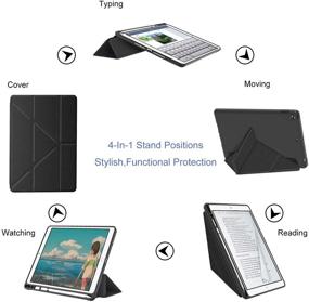 img 2 attached to 📱 Supveco iPad 10.2 Inch Case 2021-2019 - Pencil Holder, Multiple Viewing Angles, Magnetic Smart Cover