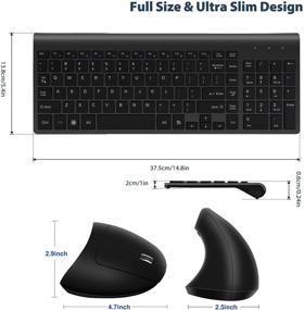 img 2 attached to ✍️ Ultra-Thin Wireless Vertical Ergonomic Mouse and Keyboard Combo - Ideal for PC Desktop, Laptop, Mac & Tablet - 2.4GHz Portable Size