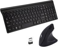 ✍️ ultra-thin wireless vertical ergonomic mouse and keyboard combo - ideal for pc desktop, laptop, mac & tablet - 2.4ghz portable size logo