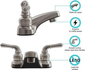 img 3 attached to 🚿 Dura Faucet DF-PL700C-SN RV Кран для ванной комнаты в стиле "Brushed Satin Nickel" с двумя отверстиями и классическими ручками - улучшен для SEO