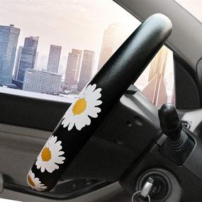 img 1 attached to 🌼 Dotesy Floral Girly Cute Steering Wheel Cover - Anti-Slip Wheel Protector for Women, Ladies - Universal 15 inch (Daisy Design)