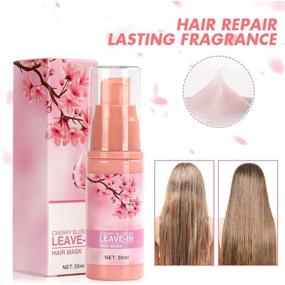 img 3 attached to 🌸 Gowwim Travel Size Leave-in Conditioner & Hair Treatment Masks - Cherry Blossom Hair Mask for Dry Damaged Hair Growth (30ml)