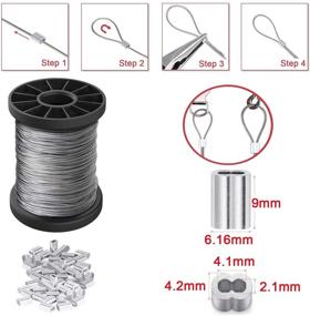 img 1 attached to 🖼️ Premium Picture Hanging Wire Kit - 100ft Stainless Steel Spool | Supports up to 150lbs | Complete with Aluminum Crimping Sleeves | Ideal for Photo Frames, Artwork, Mirrors, and String Lights