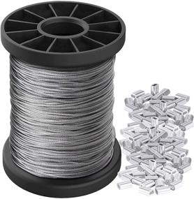 img 4 attached to 🖼️ Premium Picture Hanging Wire Kit - 100ft Stainless Steel Spool | Supports up to 150lbs | Complete with Aluminum Crimping Sleeves | Ideal for Photo Frames, Artwork, Mirrors, and String Lights