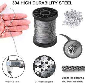 img 3 attached to 🖼️ Premium Picture Hanging Wire Kit - 100ft Stainless Steel Spool | Supports up to 150lbs | Complete with Aluminum Crimping Sleeves | Ideal for Photo Frames, Artwork, Mirrors, and String Lights