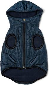 img 4 attached to 🐶 Ellie Dog Wear Navy Blue Dog Puffer Vest with Bronze Accent - Sizes XS to XL - Removable Hoodie - Water Resistant - Warm Winter Dog Vest with Pockets - Dog Vest Blue Collection - Improved SEO