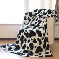 🐄 cow print blanket, ultra soft flannel fleece bed blanket for kids & adults, lightweight cozy plush throw blanket, black & white cow pattern, ideal gift for sofa, couch, bed, chair décor, 60" x 50 logo