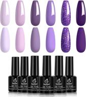 beetles 6 colors gel nail polish kit: purple glitter soak off led gel set for nail art manicure - perfect gifts for women and girlfriends logo