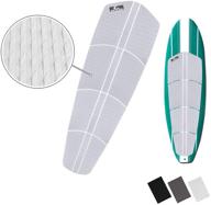 🏄 12-piece non-slip traction pad by own the wave - trimmable eva foam sheet with 3m adhesive for paddleboard in black, grey, and white logo