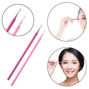 img 1 attached to GoWorth 500Pcs Durable Micro Disposable Eyelash Extension 💆 Applicators: Perfect Mascara Brush for Makeup, Cleaning, and Eyelash Extensions