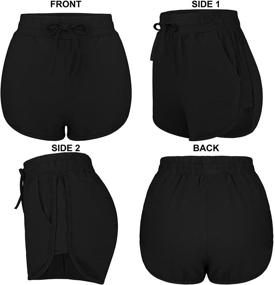 img 1 attached to URATOT 2 Pack Cotton Yoga Shorts: Lightweight Sports Waistband Shorts with Pockets for Women's Summer Fitness