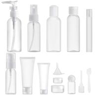 ✈️ lisapack 14 pcs travel toiletries bottle set (max.100ml) dispenser kit - clear, ideal for air travel, liquid cosmetics logo