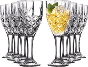 img 4 attached to Vintage Highball Goblet Glassware Set - Royalty Art Kinsley Design | 8 Tumbler Glasses for Beer, Liquor, Wine, Water, and Beverages | Decorative Chalice for Party and Event Serving