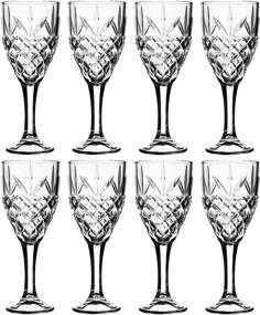 img 2 attached to Vintage Highball Goblet Glassware Set - Royalty Art Kinsley Design | 8 Tumbler Glasses for Beer, Liquor, Wine, Water, and Beverages | Decorative Chalice for Party and Event Serving