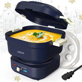 img 4 attached to 🍲 GREECHO Electric Hot Pot: 1.5 Qt Mini with Steamer, 4 Temperature Control Noodle Cooker – Perfect for College Dorm, Travel Cooking and More!