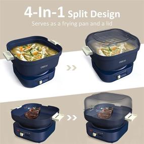 img 3 attached to 🍲 GREECHO Electric Hot Pot: 1.5 Qt Mini with Steamer, 4 Temperature Control Noodle Cooker – Perfect for College Dorm, Travel Cooking and More!