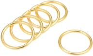 🔗 uxcell o ring buckle gold tone 6pcs - 30mm id, 3mm thickness zinc alloy o-rings for hardware bags, belts, craft & diy accessories logo