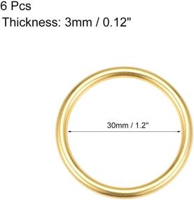 img 2 attached to 🔗 uxcell O Ring Buckle Gold Tone 6pcs - 30mm ID, 3mm Thickness Zinc Alloy O-Rings for Hardware Bags, Belts, Craft & DIY Accessories