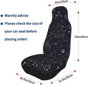 img 1 attached to 🚗 Universal Car Seat Covers - 2pc Front Seat Protector Cushion with Moon, Space, Planets, Stars, Galaxy Universe Design - Elastic Stretch for Most Vehicles, Cars, SUVs, Sedans & Trucks