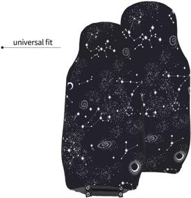 img 2 attached to 🚗 Universal Car Seat Covers - 2pc Front Seat Protector Cushion with Moon, Space, Planets, Stars, Galaxy Universe Design - Elastic Stretch for Most Vehicles, Cars, SUVs, Sedans & Trucks