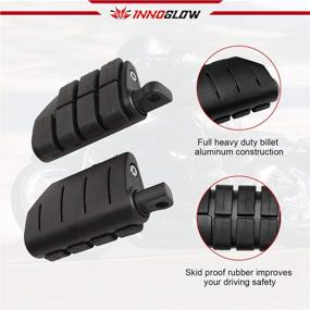 img 2 attached to INNOGLOW Motorcycle Foot Pegs Highway Pegs Black Male Mount Footpegs Fits For Harley Dyna Touring Road Glide Electra Glide Road King Street Glide