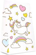 vibrant rainbow unicorn party favor bags: ideal for kids birthday party - 36 pack (5 x 8.5 x 3 in) logo