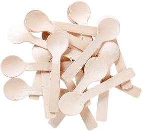 img 3 attached to 🥄 Gmark 4" Mini Wooden Spoons 100 ct: Biodegradable Birchwood"