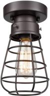 vintage industrial loft barn oil rubbed bronze cage ceiling light fixture by danseer logo